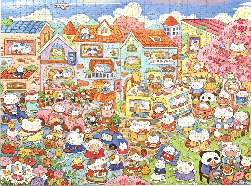 Happy Town Puzzle 1000 pieces 