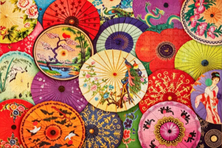 Umbrella of Flowers Puzzle 100