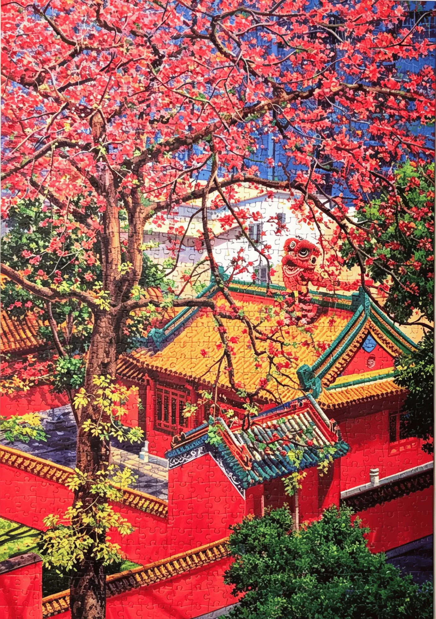 Lion Burns Red Cotton Puzzle 1