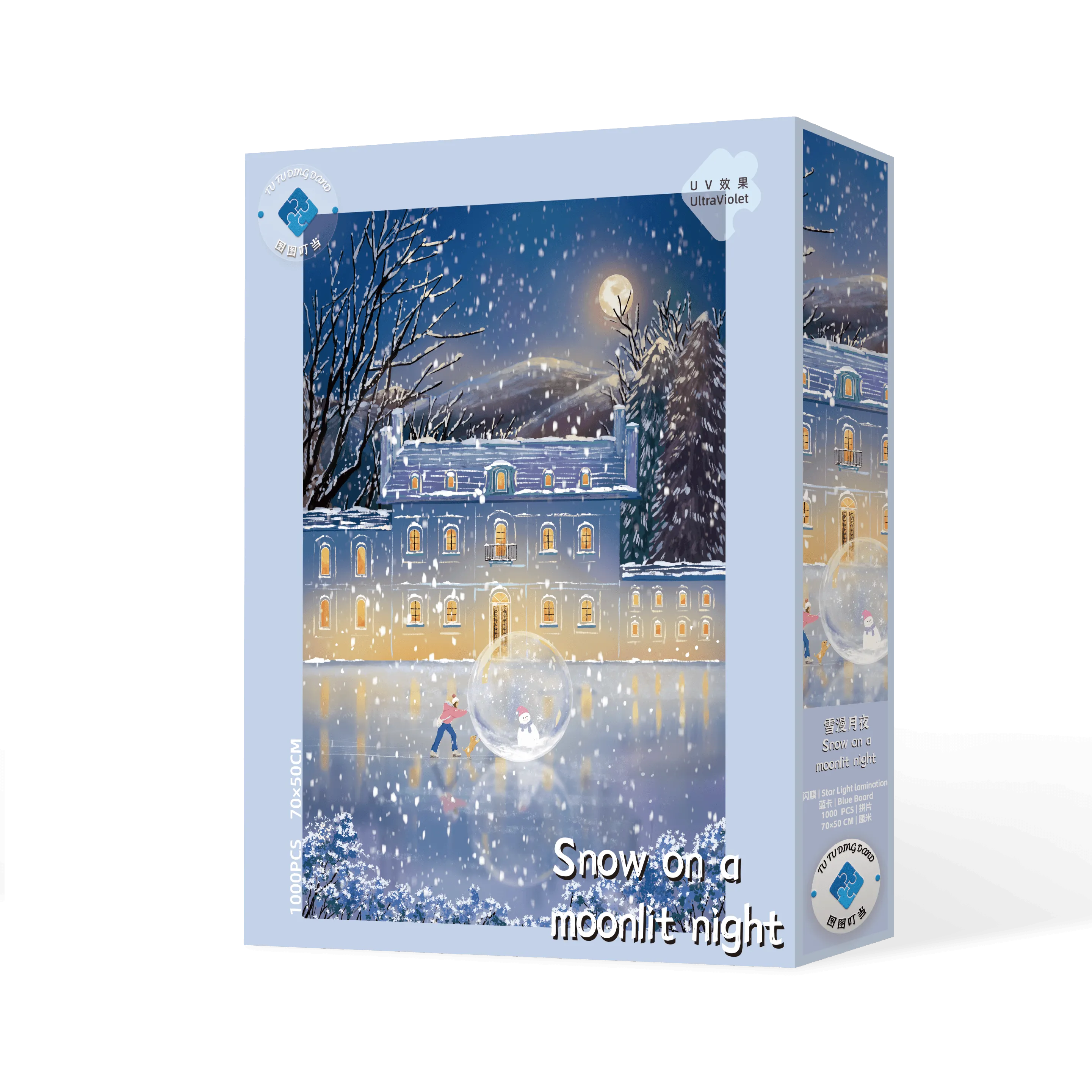 Snow on a moonlit night Puzzle
