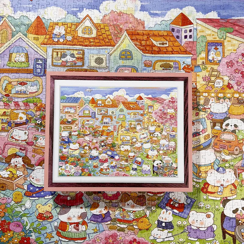 Happy Town Puzzle Blue Card